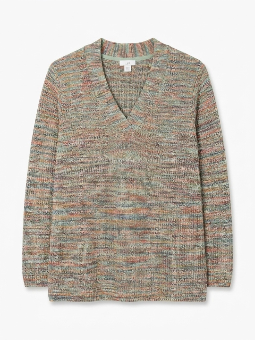 J. Jill Cotton Blend Knit V-Neck Tunic Sweater Size M